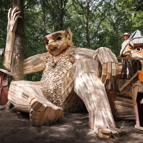 un géant dans la forêt