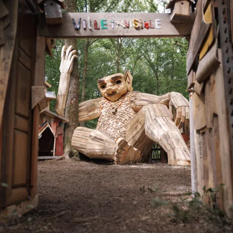 un géant dans la forêt